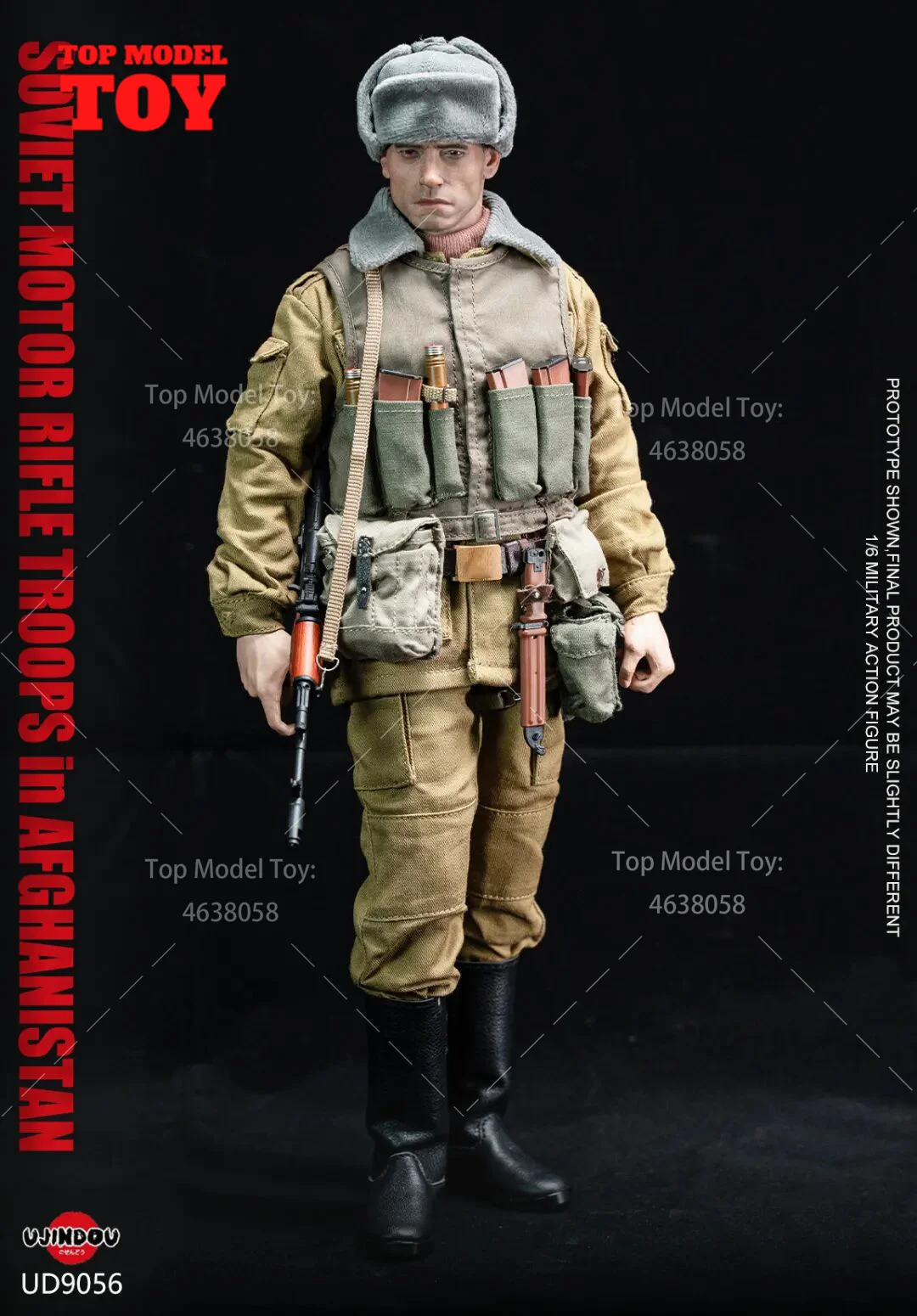 UJINDOU UD9056 Sowjetischer Motorgewehrtruppen im Maßstab 1:6 in Afghanistan Actionfigur Modell 12'' Männlicher Soldat zum Sammeln