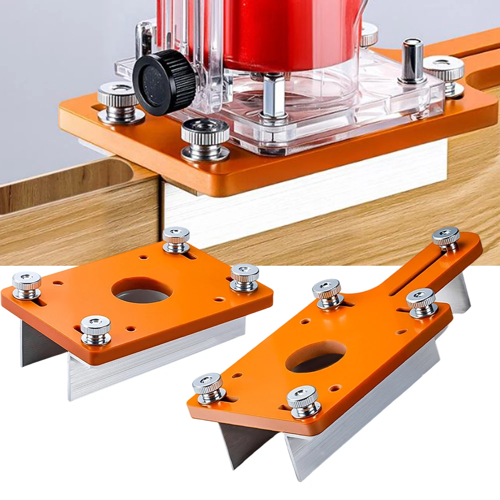 

Metal Wood Router Slotting Locator Aluminum Alloy Wood Router Slotting Locator Tool Slotted Base Fastening Bracket Edge Trimmer