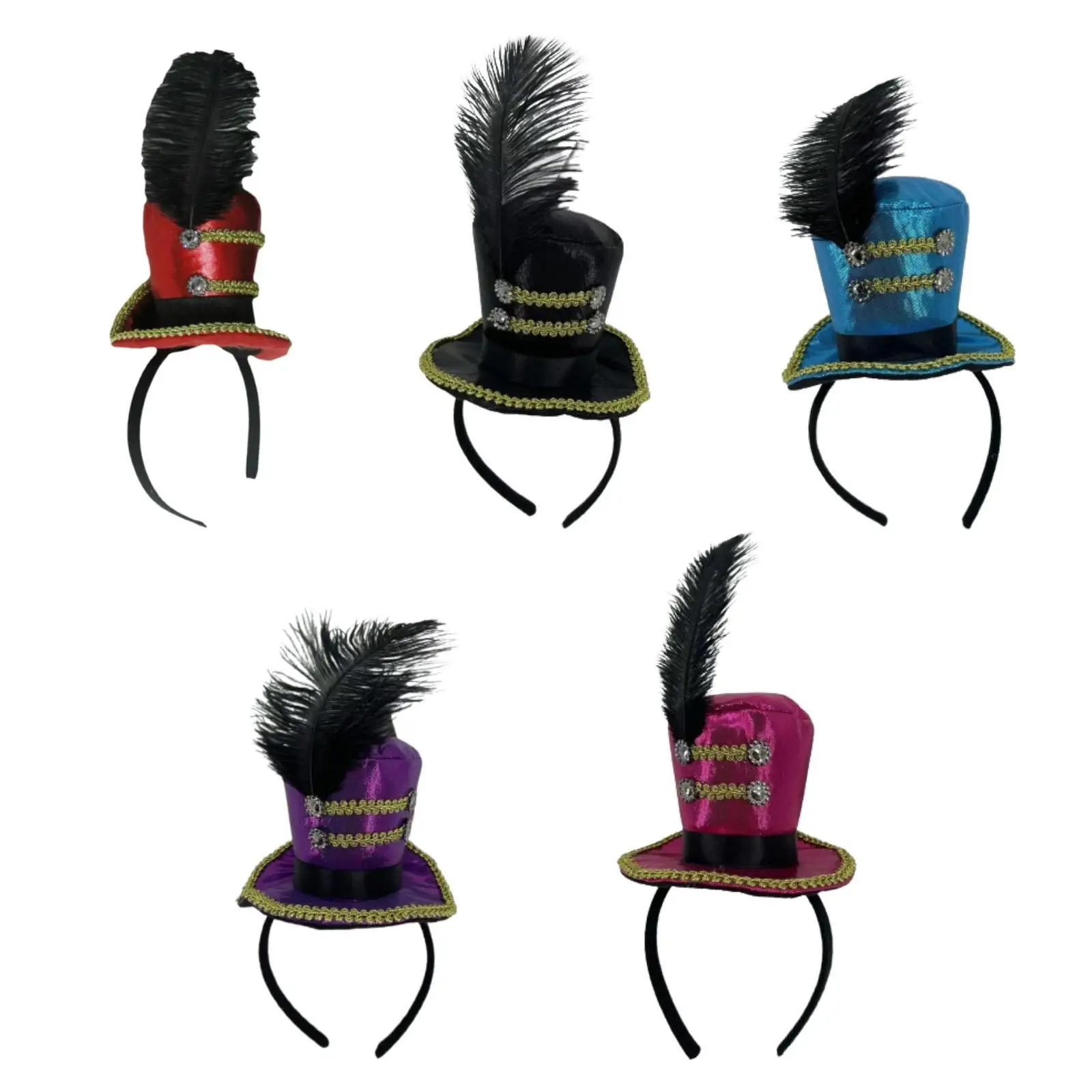 

Fascinators Mini Top Hat Headband Hat Headwear Live Broadcast Hairband Sequins Headbands for Cosplay Hair Hoop Party Birthday