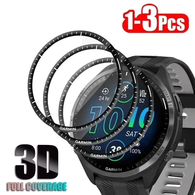 3D zakrzywiona folia ochronna kompatybilna z Garmin Forerunner 965 Screen Protector dla Garmin Forerunner 965 (nie hartowane szkło)