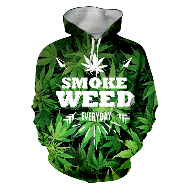 

2021 Men Hip Hop Sweatshirt Hoodie Smoke Weed Everyday Leaf Streetwear Harajuku Pullover Hoodie Winter Autumn Black Hoodie 4XL