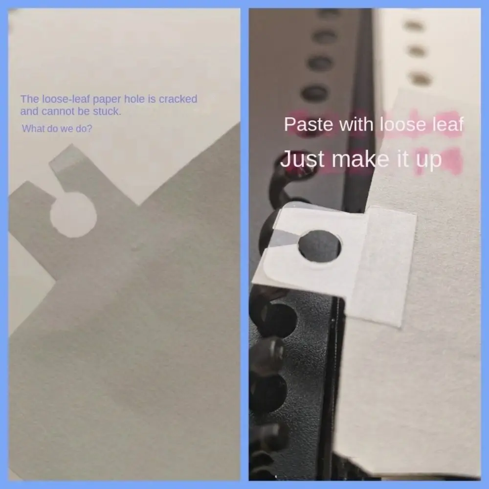 300Pcs Self-Adhesive Plastic Hanging Tag Tear-resistant Durable Ring Binder Stickers Space Saving Multi-purpose