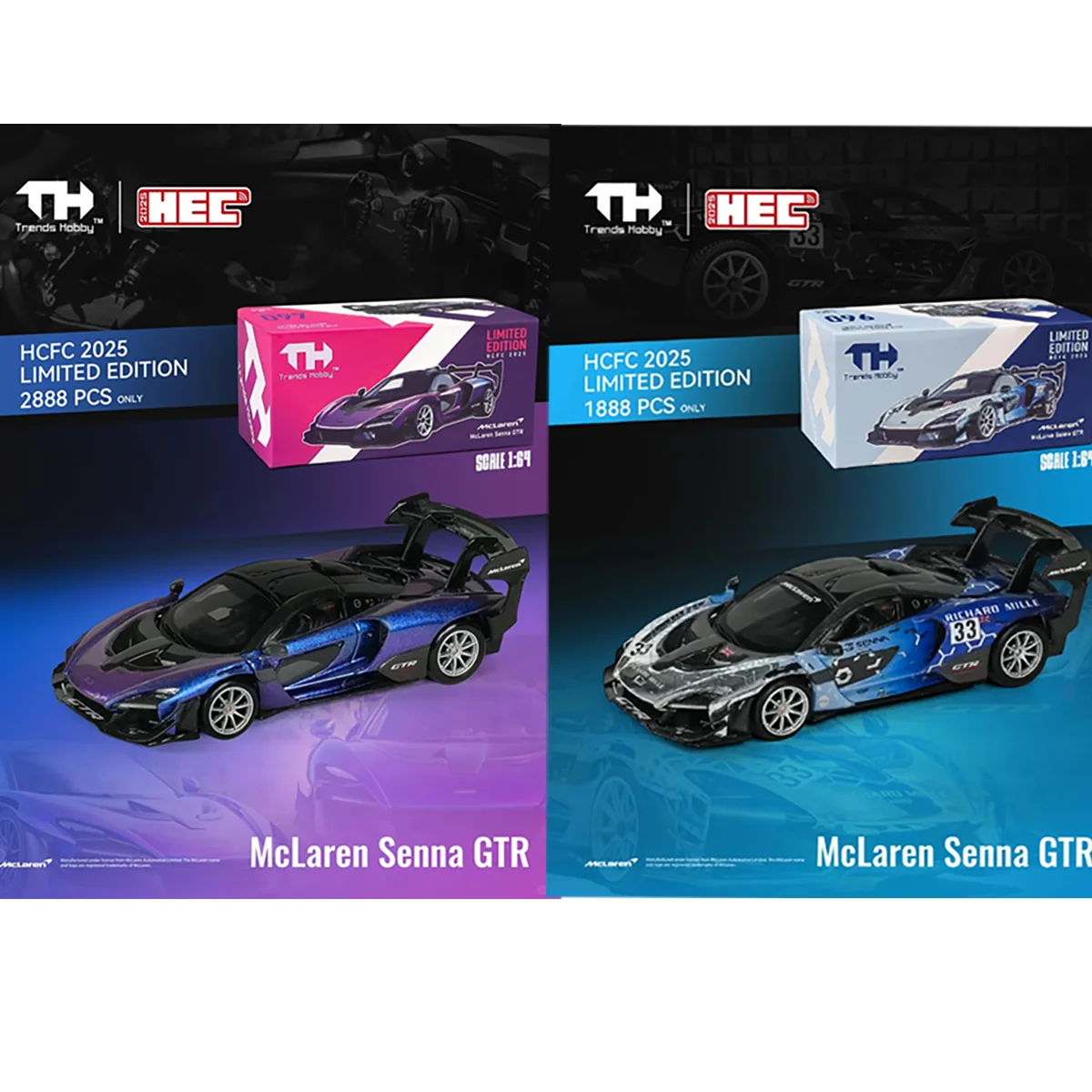 Trends Hobby 1:64 McLaren Senna GTR 2025 Hangzhou Exhibition Limited Alloy Car Model Collection Gift