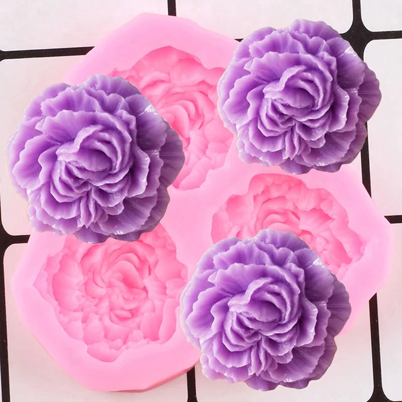 Peony Flower Silicone Mold Wedding Cupcake Topper Fondant Cake Decorating Tool