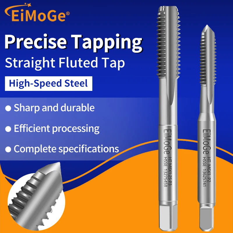 

EiMoGe HSS Метрический/тонкий метчик с прямой канавкой M0.8M0.9M1.1M1.9M2.3M2.6M3.5M4M4.5-M6.5 X 0.75 0.35 0.4 1 Правый кран