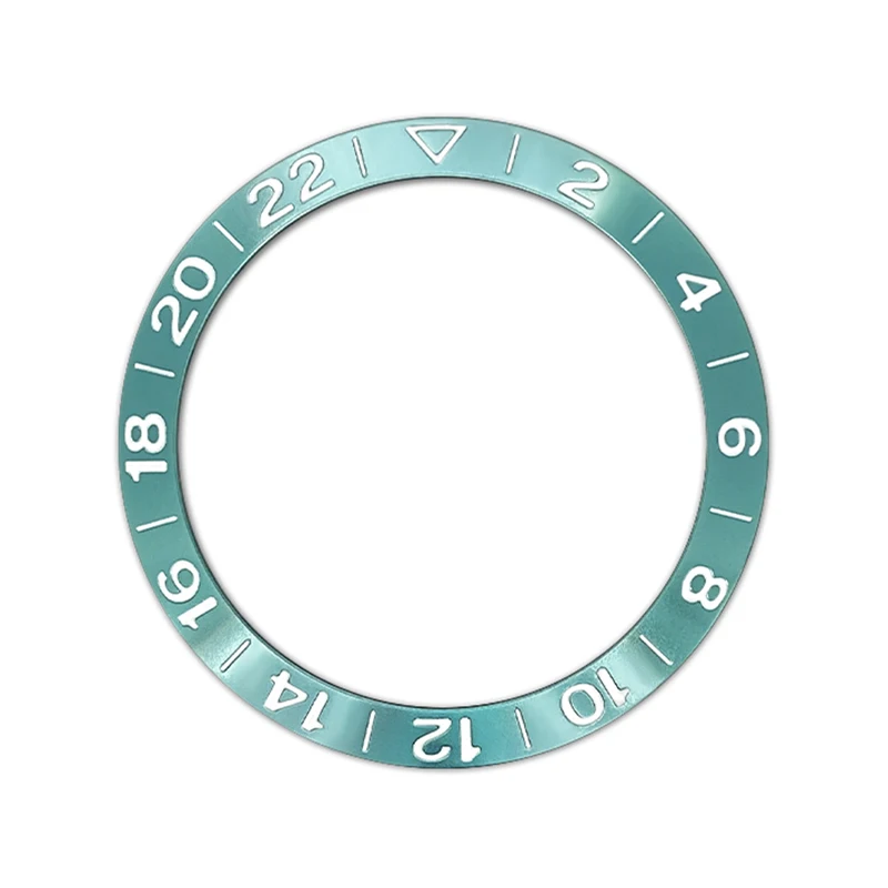 38 مللي متر x 30.6 مللي متر منحني ساعة ألومنيوم الحافة إدراج صالح ل NH35 NH36 SKX007 SKX009 GMT SUB ساعة حافظة 2-22 ساعة حلقة استبدال أجزاء #5