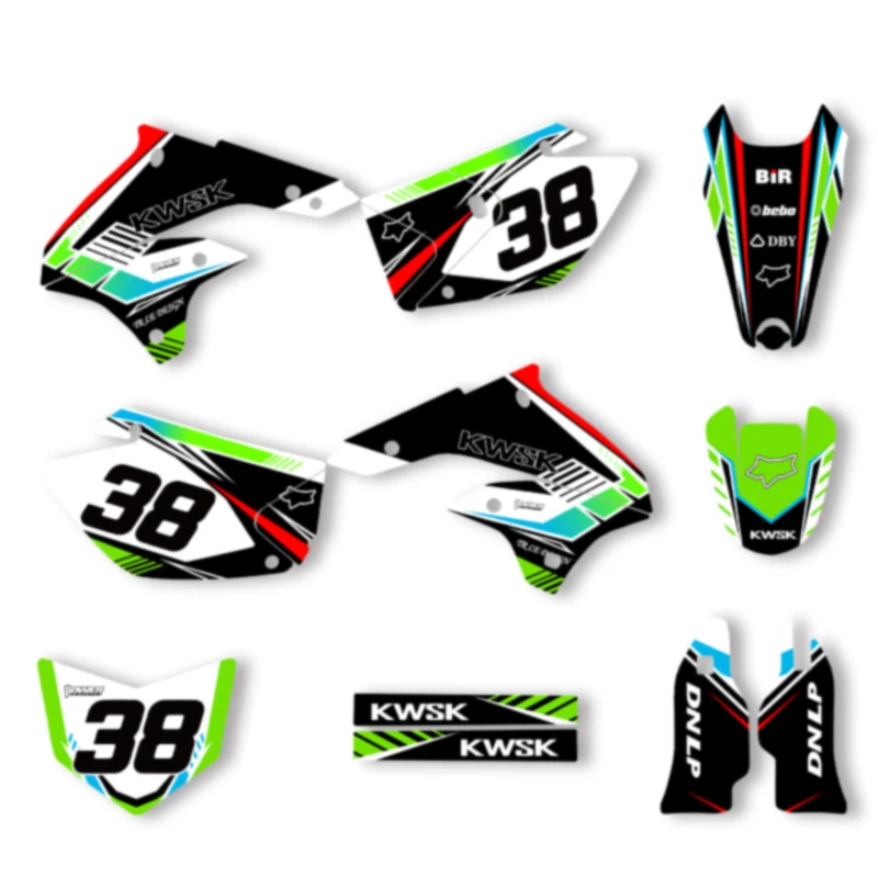 

Powerzone Custom Motorcycle Graphic Decal Stickers Kits For Kawasaki KLX450R 2008-2020 Number Name Customize