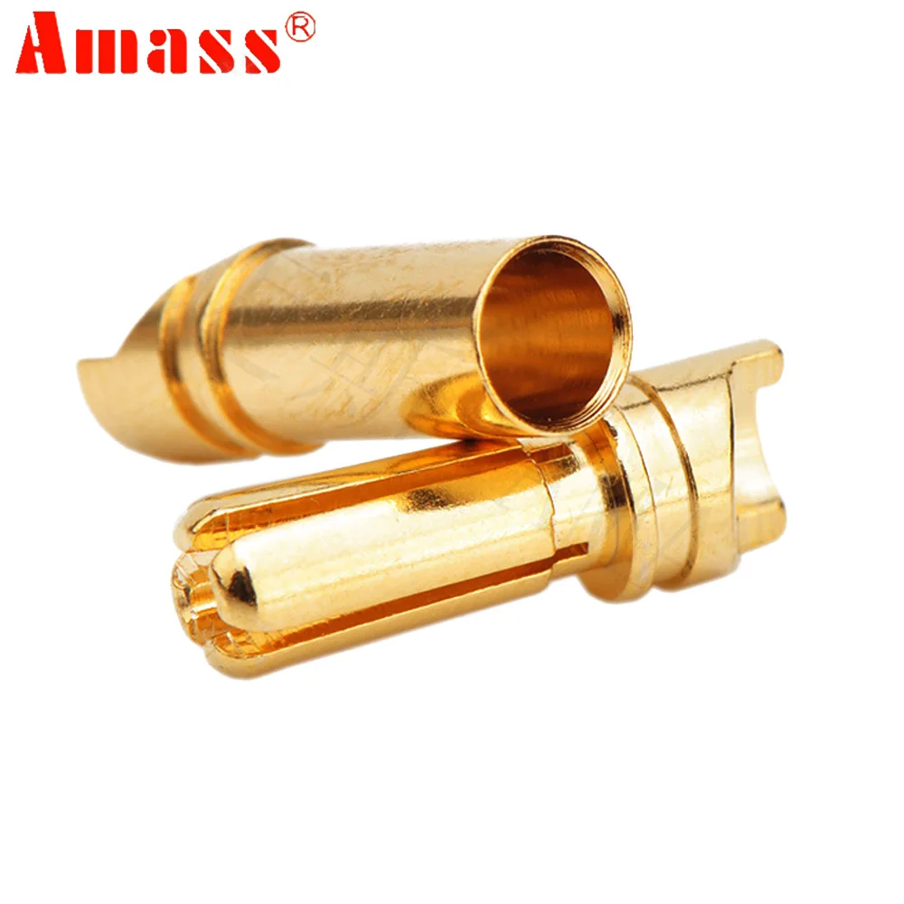 Amass-Golden Bullet Connector para RC ESC Motor, Bateria Lipo, Carro, Caminhão, Avião, Drone, Buggy Brinquedos, DIY, 3.5mm, GC-3514, 10 Pares por lote