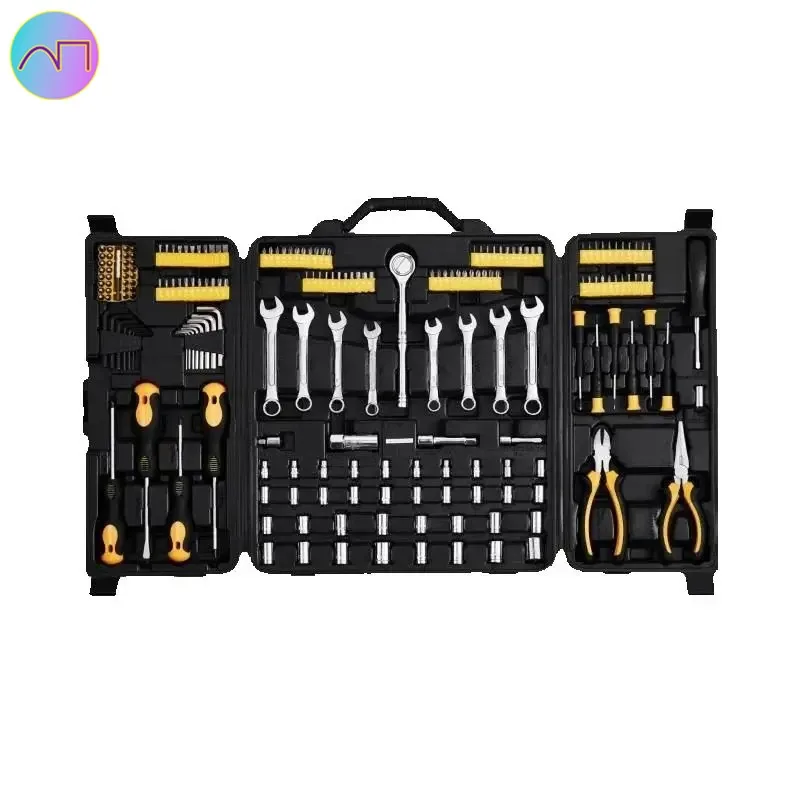 

Mechanics Tool Set Drive Sockets SAE and Metric Mechanic Tool Kit with Bits Wrenches Ratchet Handle Accessories