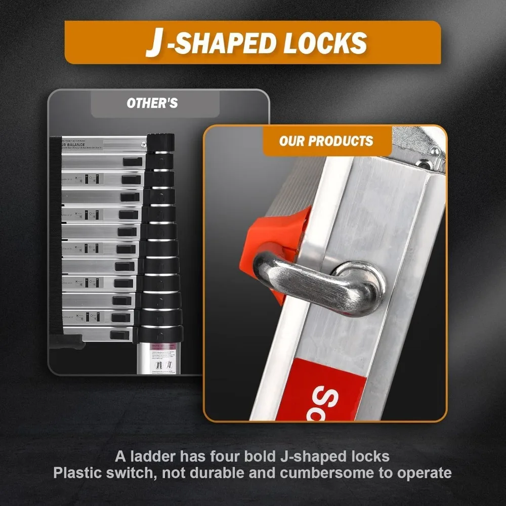 탈부착 가능한 트레이와 안정 장치가 있는 다용도 10.5피트 연장 사다리