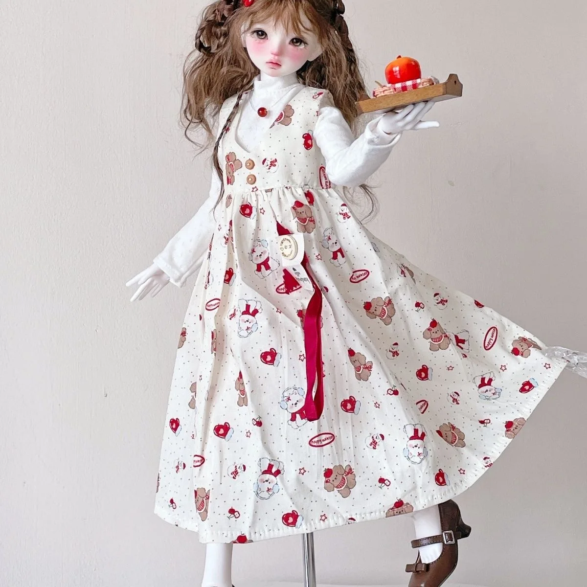 

BJD doll clothes suitable for 1/4 size Cute puppy skirt clothes suit doll accessories