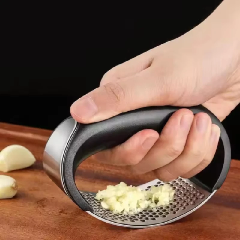 Upgraded Stainless Steel Garlic Press Squeezer Manual Garlic Ginger Rocker Crusher Garlic Cutting Mince Tools Kitchen Gadgets