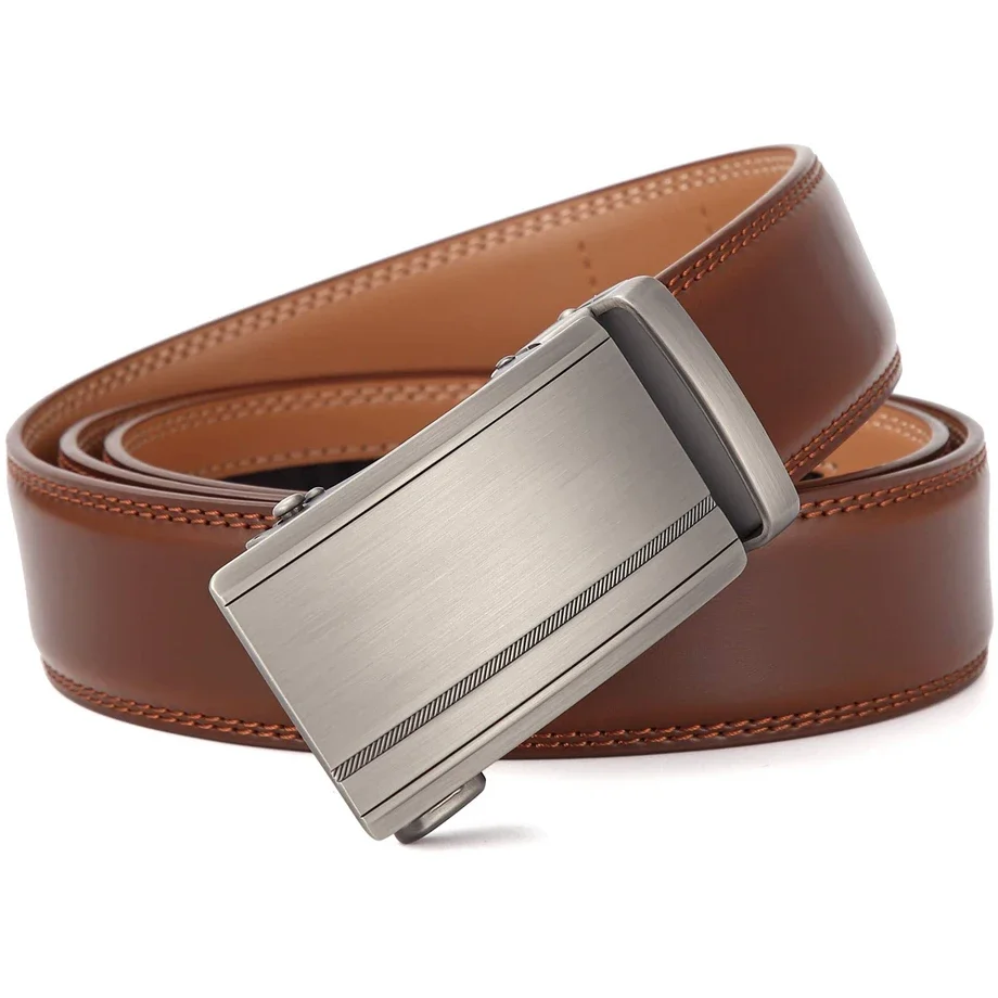 Ceinture en cuir de vachette véritable pour hommes, marque de luxe, noir et marron, ceinture de créateur, B1081, 2024