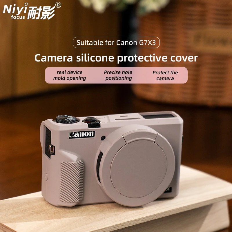 Silikonowa Osłona Ochronna na Aparat G7X3, Pokrowiec, Etui, Ochrona Przed Upadkiem, Akcesorium do Kamery Canon Powershot G7X Mark III do Vlogowania — zdjęcie produktu 3