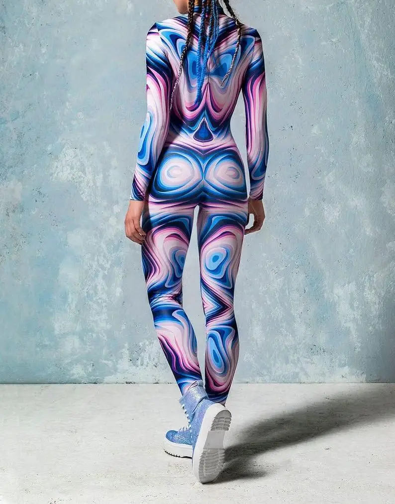 Damen 3D-Digital-Druck Erwachsenen-Cosplay Einteiler-Kostüm Reißverschluss-Jumpsuit Zentai-Kostüm Halloween-Spiel-Party-Bodysuit 2026 – Detail 8