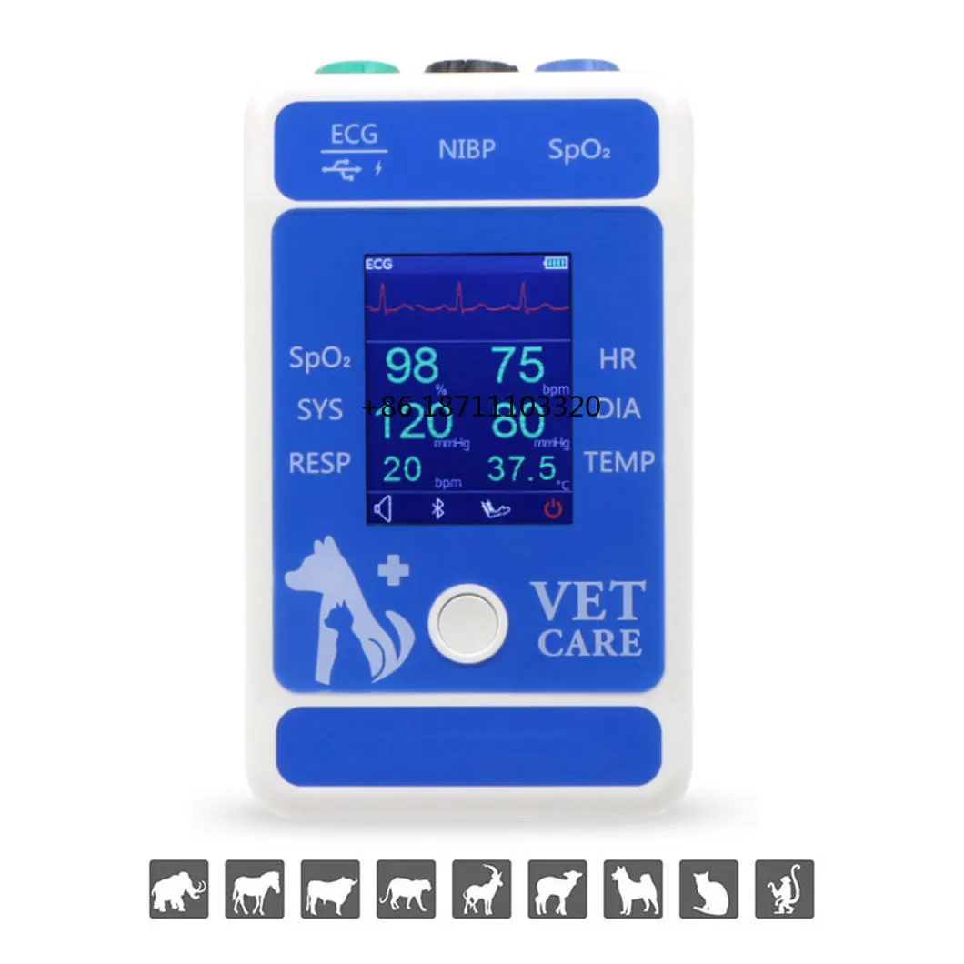 New Multiparameter Portable veterinary Vital Signs Monitor Vet Digital Pet Animal Electrocardiograph Monitoring