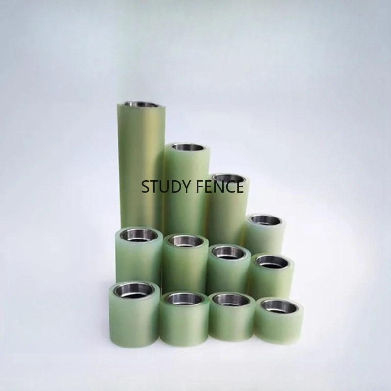 Metal+PU roller 50 outer diameter unpowered roller Double bearing silent roller Household hardware accessories Green rollers