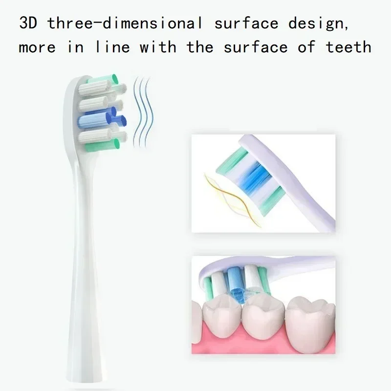 Usmile 전동 칫솔 헤드 교체 브러시 헤드, 딥 클린 타입, 소프트 강모 타입, 4 개, 8 개, 12/16 개