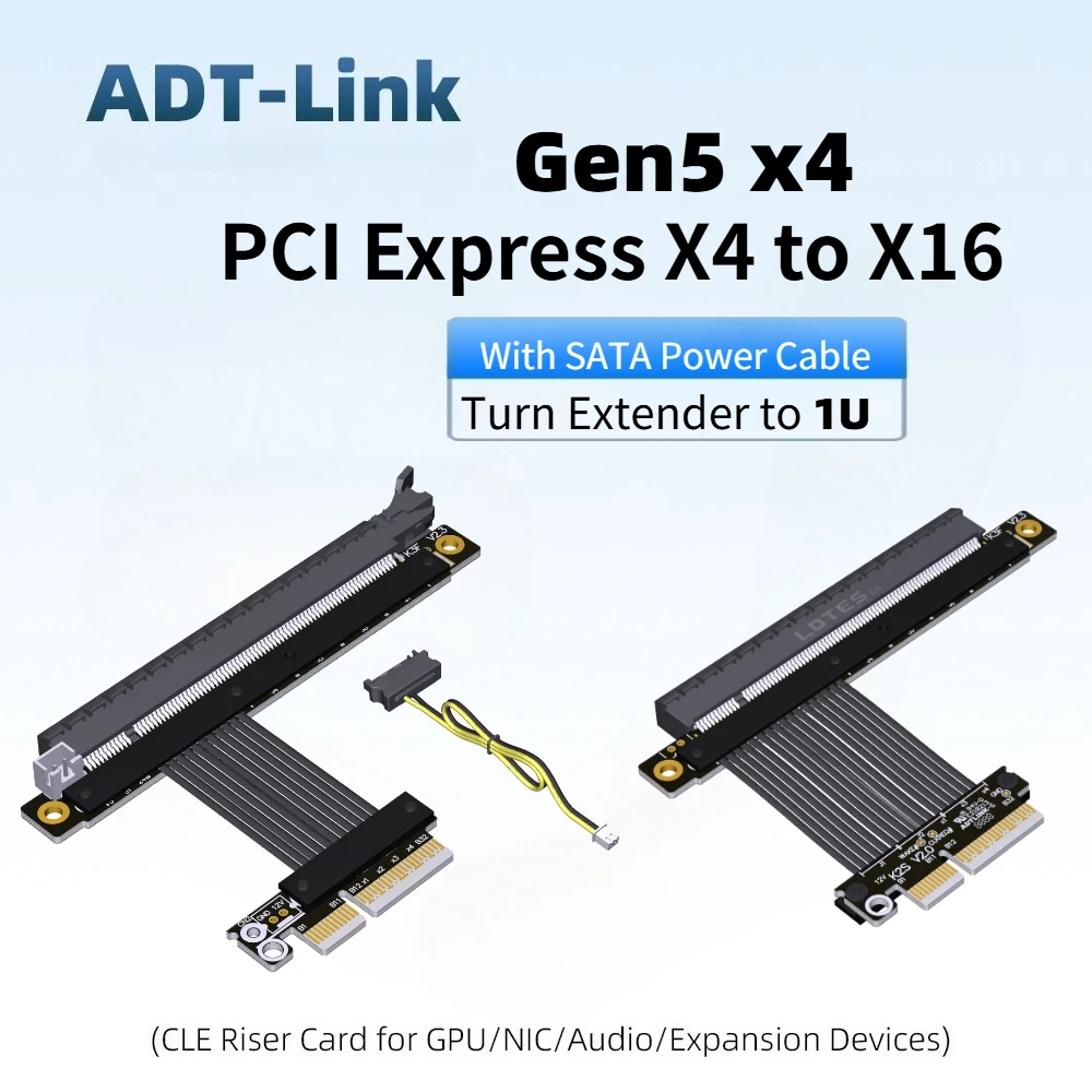 K23 PCI Express 5.0 X4 To X16 RTX4090 RX7900xt Graphics Card Extension Riser Cable PCIe PCI-E 4x To 16x Adapter Jumpers 5cm-50cm