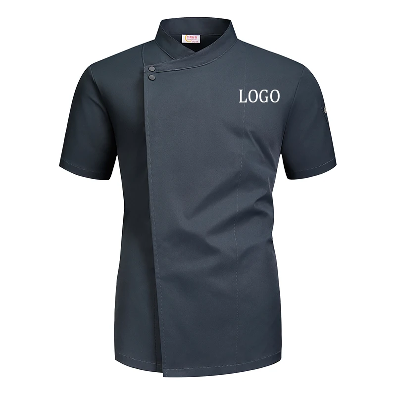 Custom Design Logo Name Food Service Kitchen Cooking Clothes Restaurant Cook Jacket Bakery Wrinkle Shirt Catering Chef's Uniform