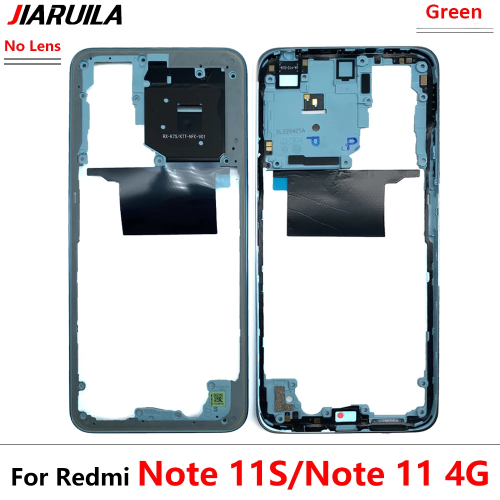 NEW For Xiaomi Redmi Note 11S / Note 11 4G Middle Frame Bezel Faceplate Bezel Frame With Side Button Repair Spare Parts