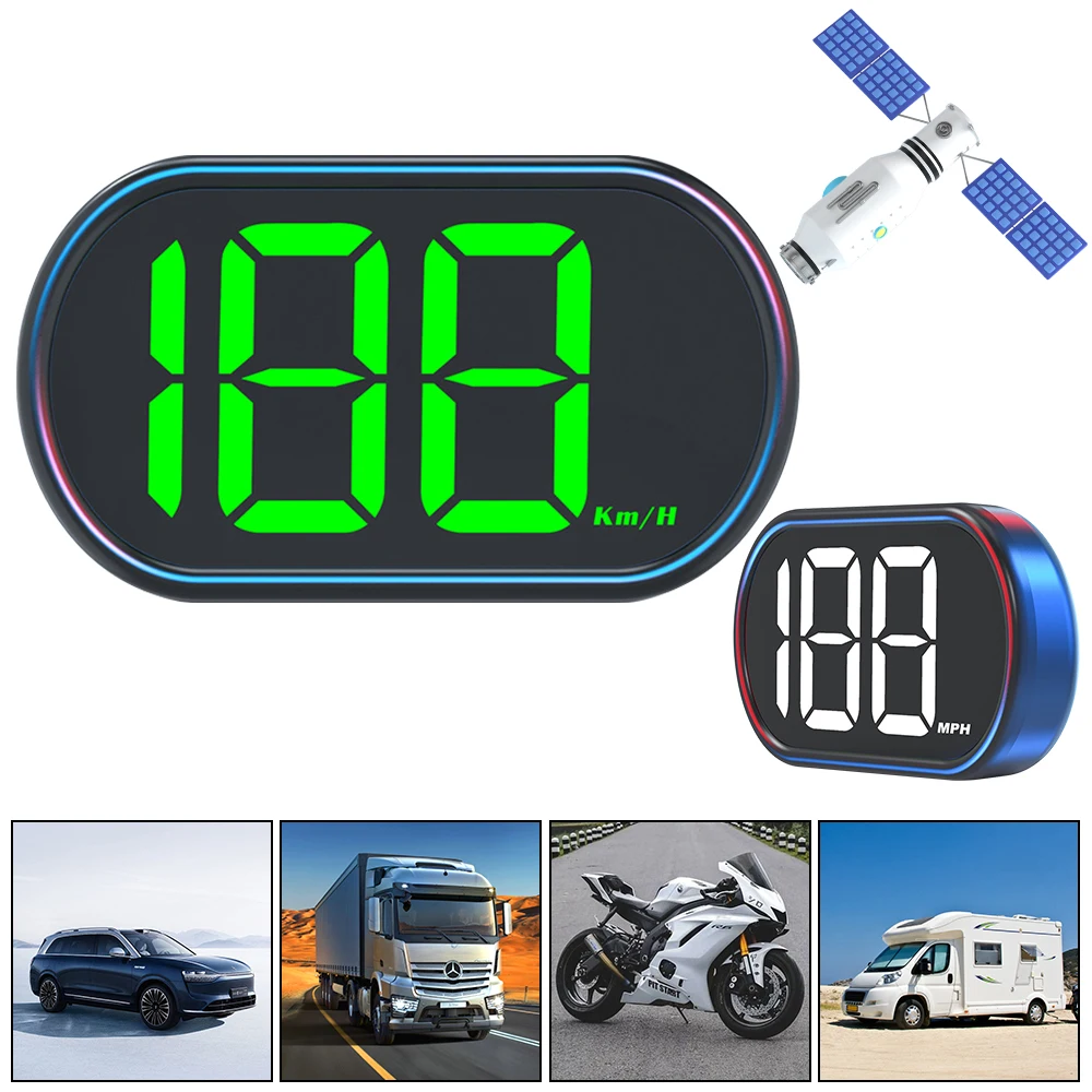 GPS HUD KMH MPH Speed Meter Auto Accessories Digital Car Head Up Display Big Font USB Plug X2 HUD Speedometer