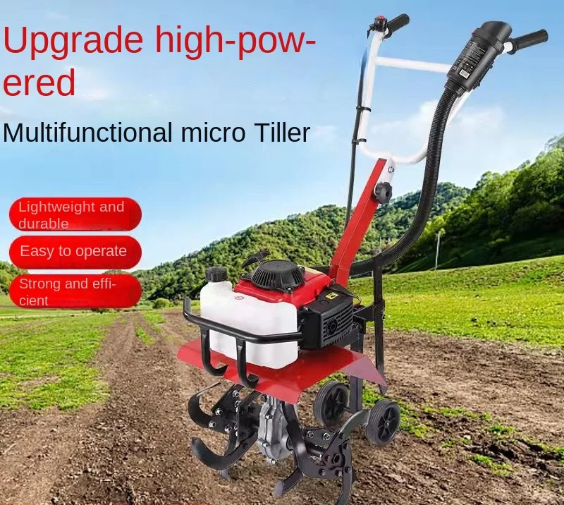 One click electric start rotary tiller multifunctional tiller weeding gasoline small micro tiller