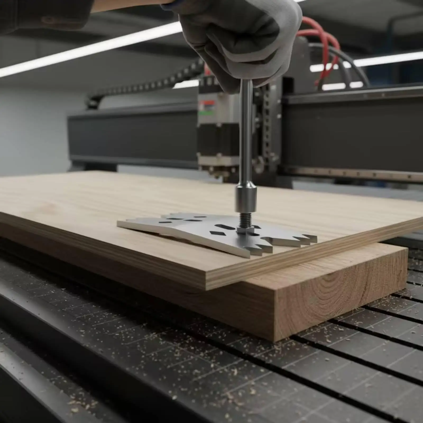 Panel Clamping Fixture Steel Plate for CNC Router Worktable Woodworking Tool with 12 Screws Adjustable Slots
