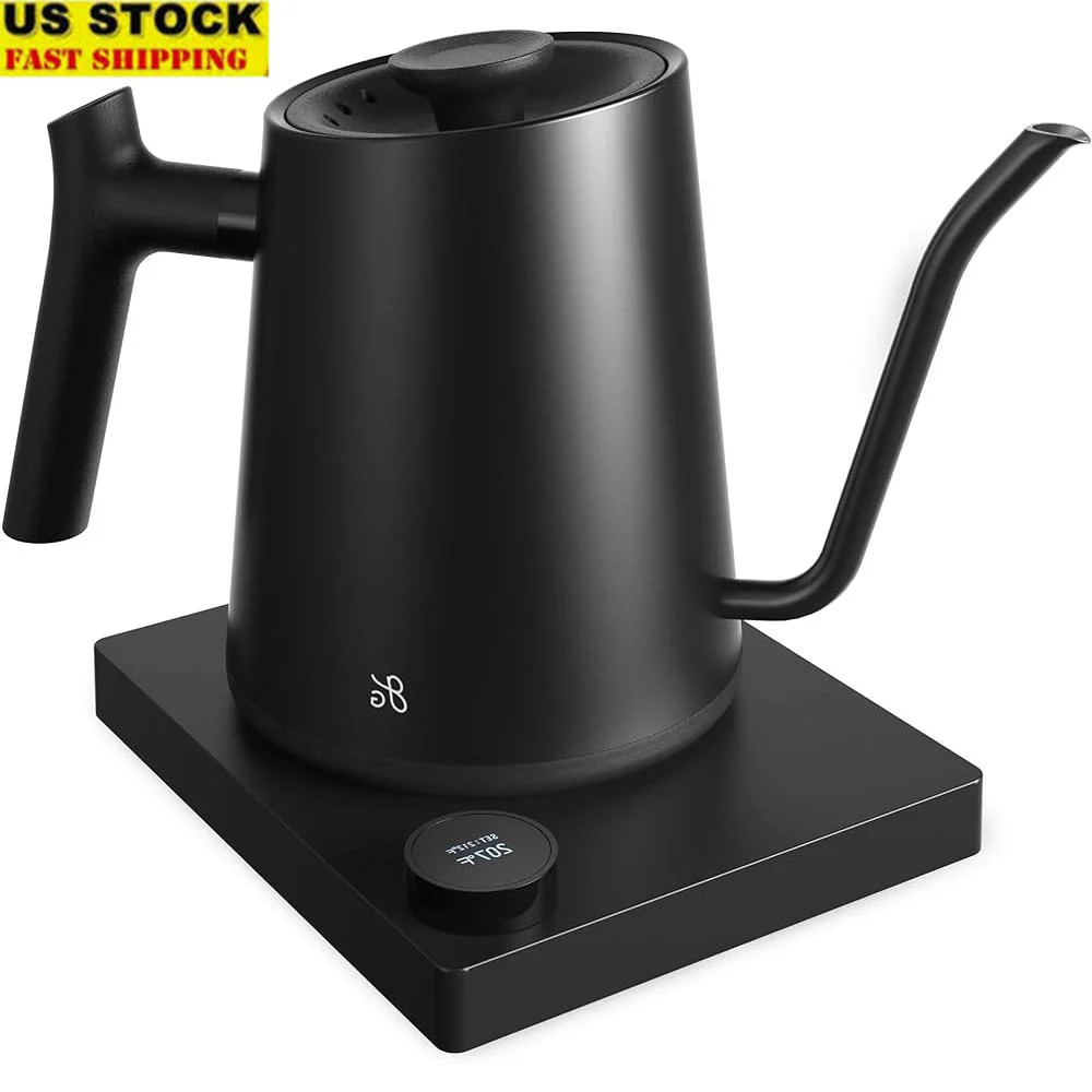 

Electric Gooseneck Kettle 1200W Stainless Steel Precision Temperature Control Fast Boil BPA-Free Ideal Pour Over Coffee Tea