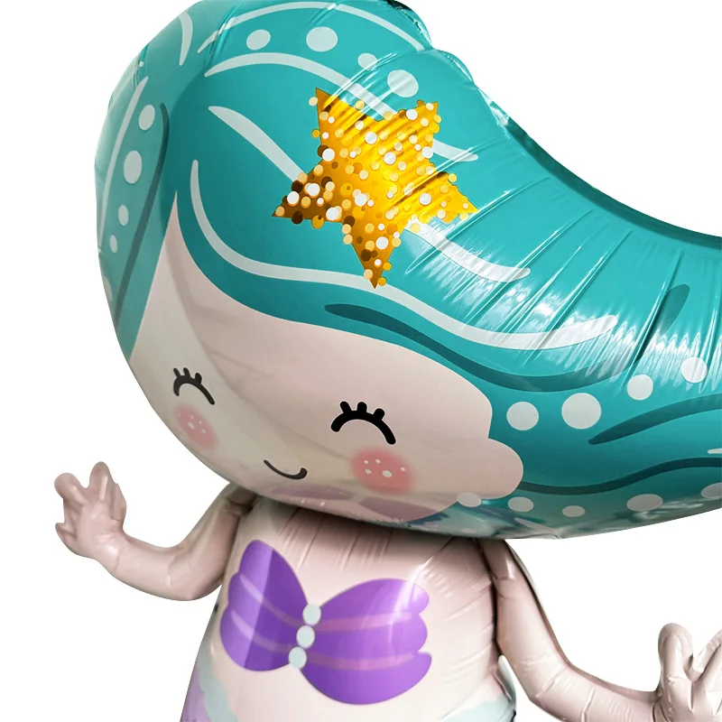Standing Mermaid Balloons For Birthday Party Atmosphere Indoor/outdoor Decoration Ocean Undersea Party Decor view 6
