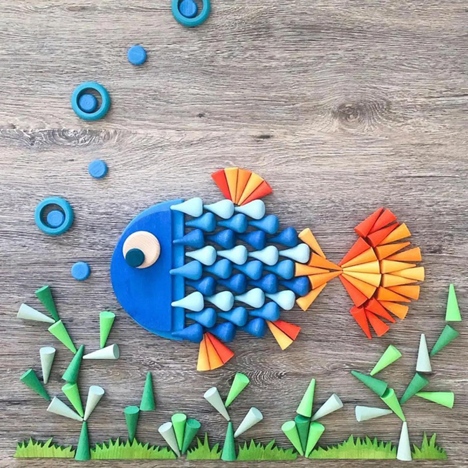 

Деревянный развивающий набор «Радуга»: разноцветные Монтессори-блоки, конструктор для детей дошкольного возраста