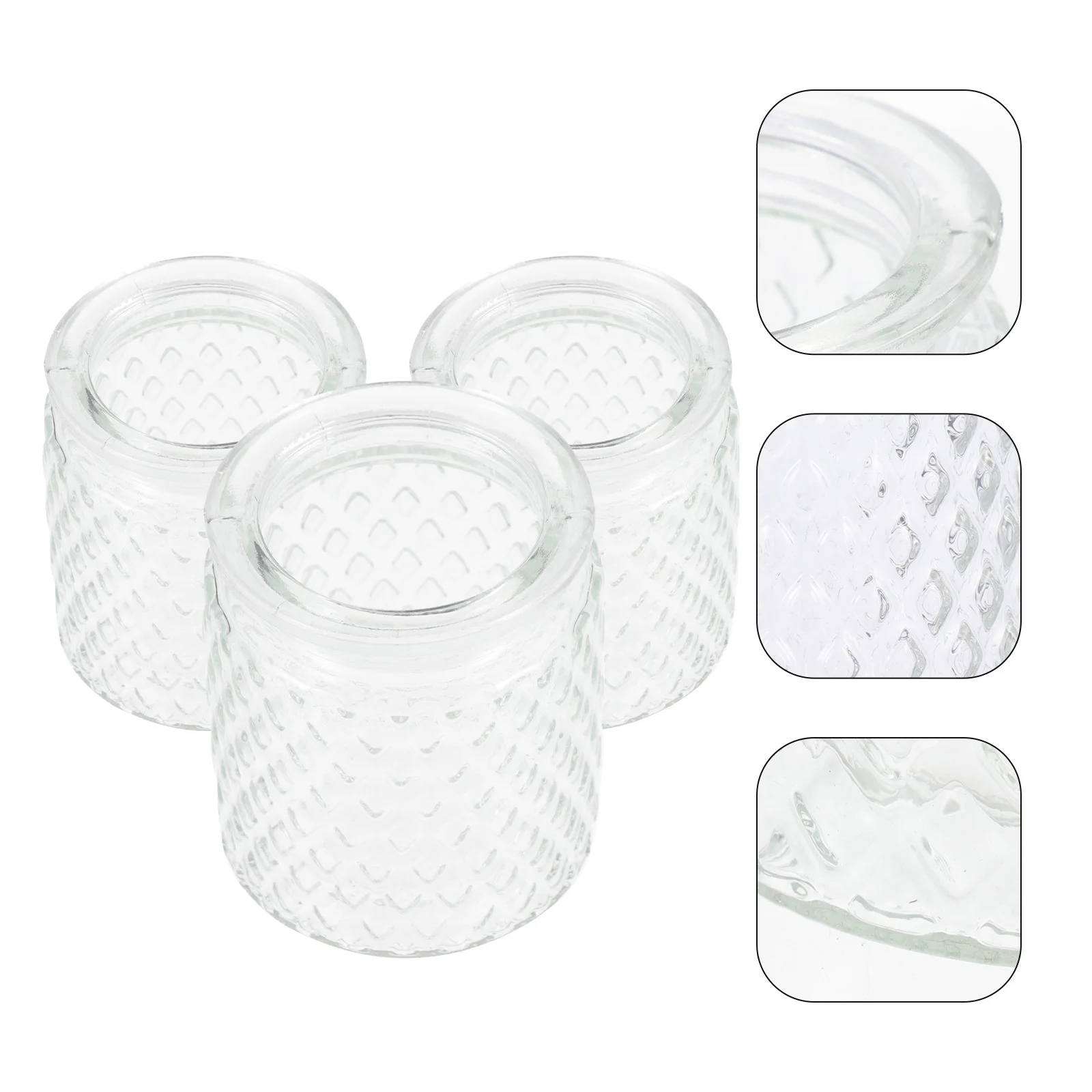 

3Pcs Glass Jar Transparent Empty Containers for DIY Making Supplies Home Decor Aromatherapy Desktop Holder