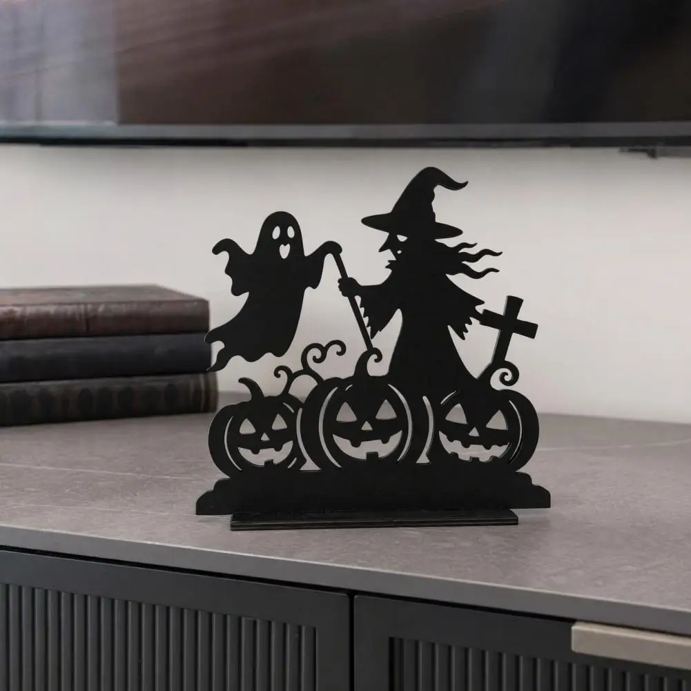 Halloween Decoration Witch Wooden Table Centerpiece Spooky Castle Black Cat Ornament Halloween Hinged Haunted for Farmhouse