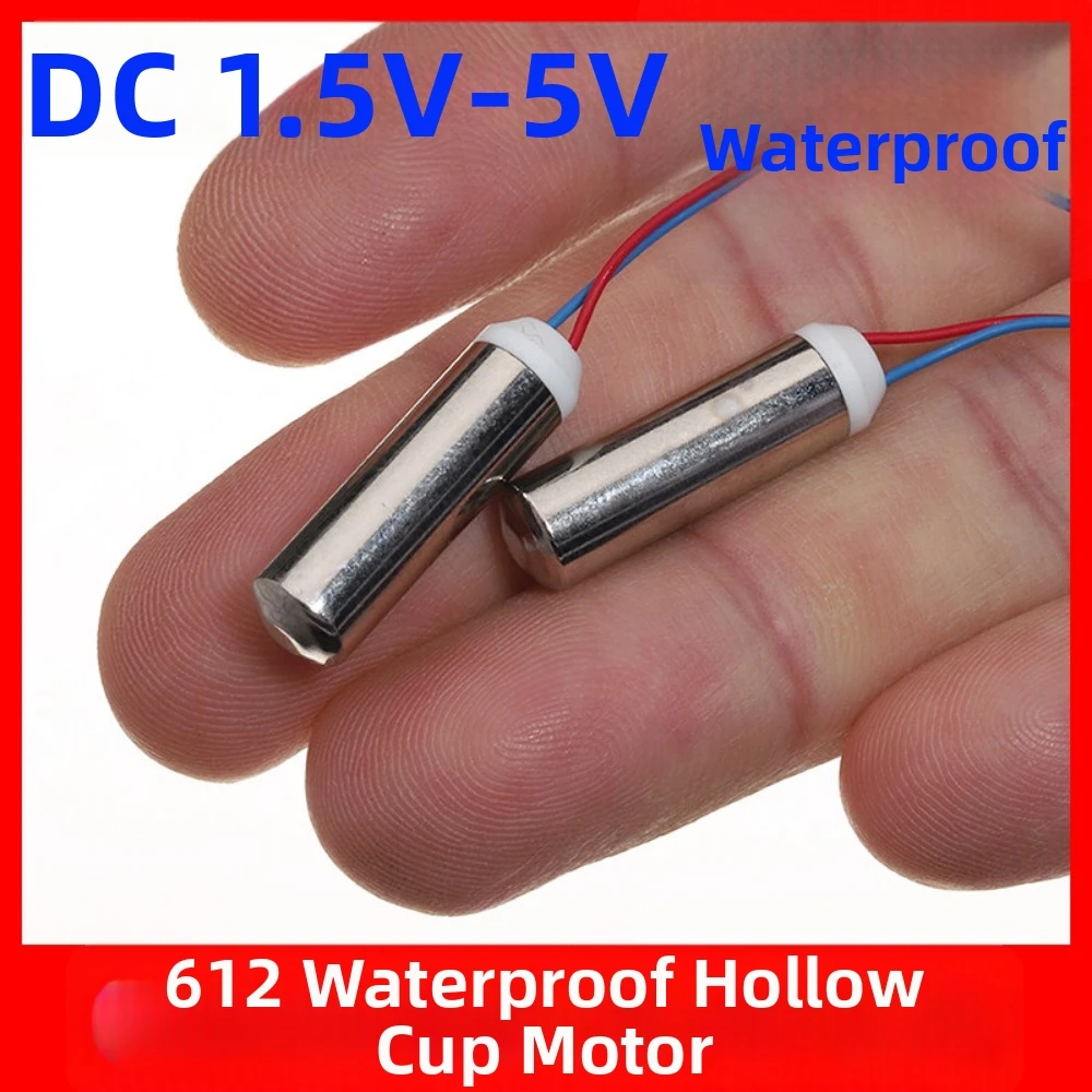 New Waterproof 612 Vibration Motor 6*12mm Mini Micro Vibrator Motor DC1.5V 3.7V 5V Coreless Vibrator Toy Massager