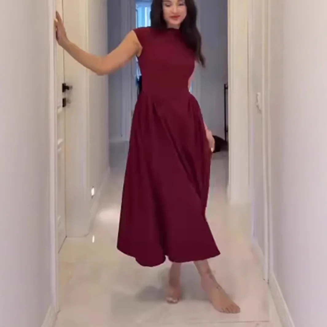 Moroder 2025, lente Franse stijl, puur sensueel A-lijn, tailleafgevende mouwloze jurk met uitsnijding aan de achterkant