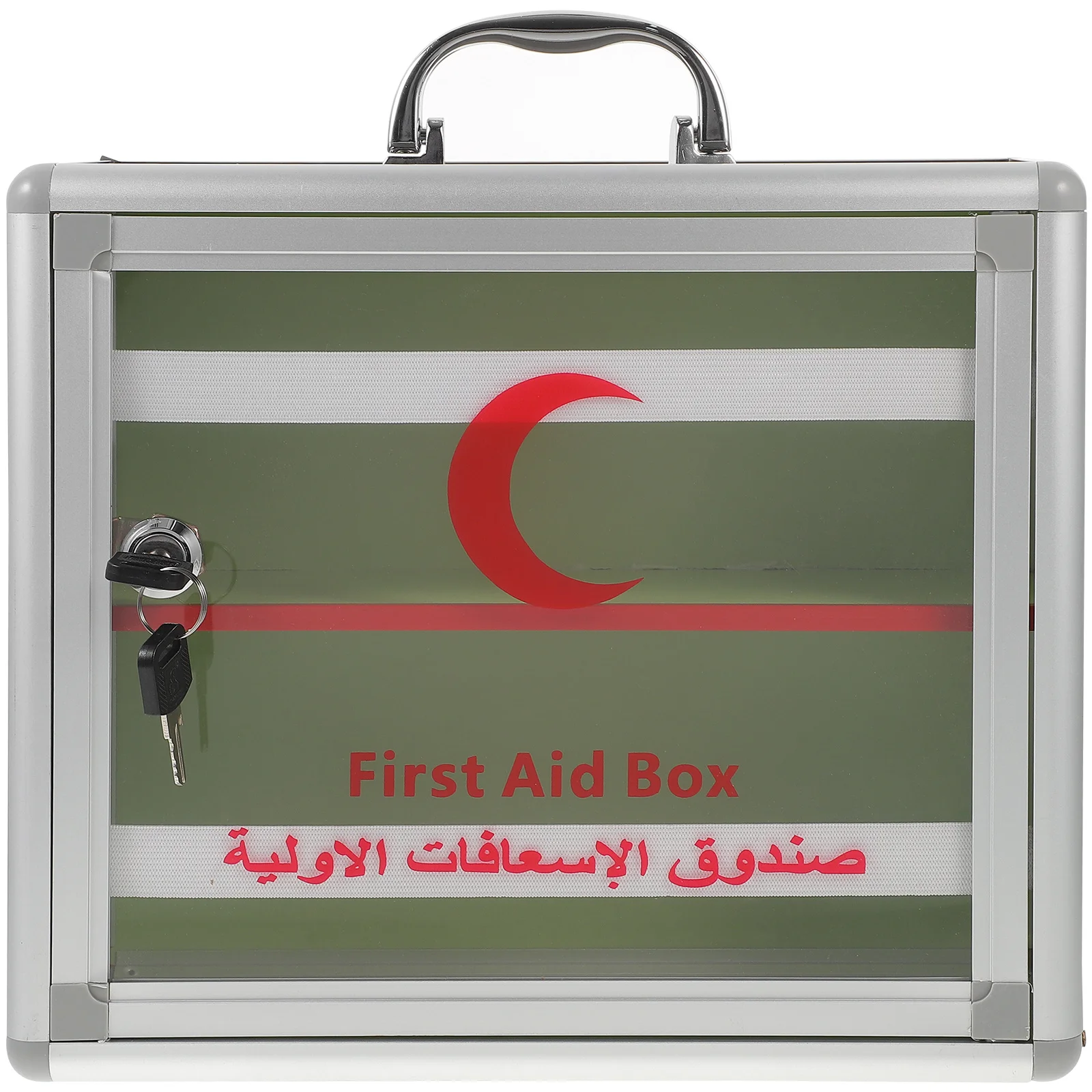 First Aid Medicine Box Aluminum Alloy Large Capacity Lockable Storage Container Wall Mounted Portable Case For Home Office