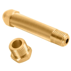 CGA-580 Nut and 3 inch Nipple - Brass with  Filter in Suitable for Helium Argon Nitrogen Tank Inlet Bottle Connection Regulator