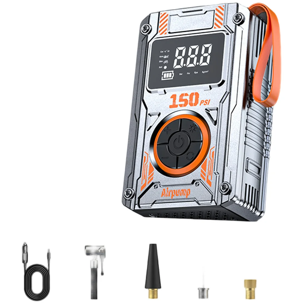 

Портативный беспроводной автомобильный воздушный насос с аккумулятором Mecha Punk Style 4000 мАч, двухрежимным питанием и автоматической остановкой для точного накачивания шин