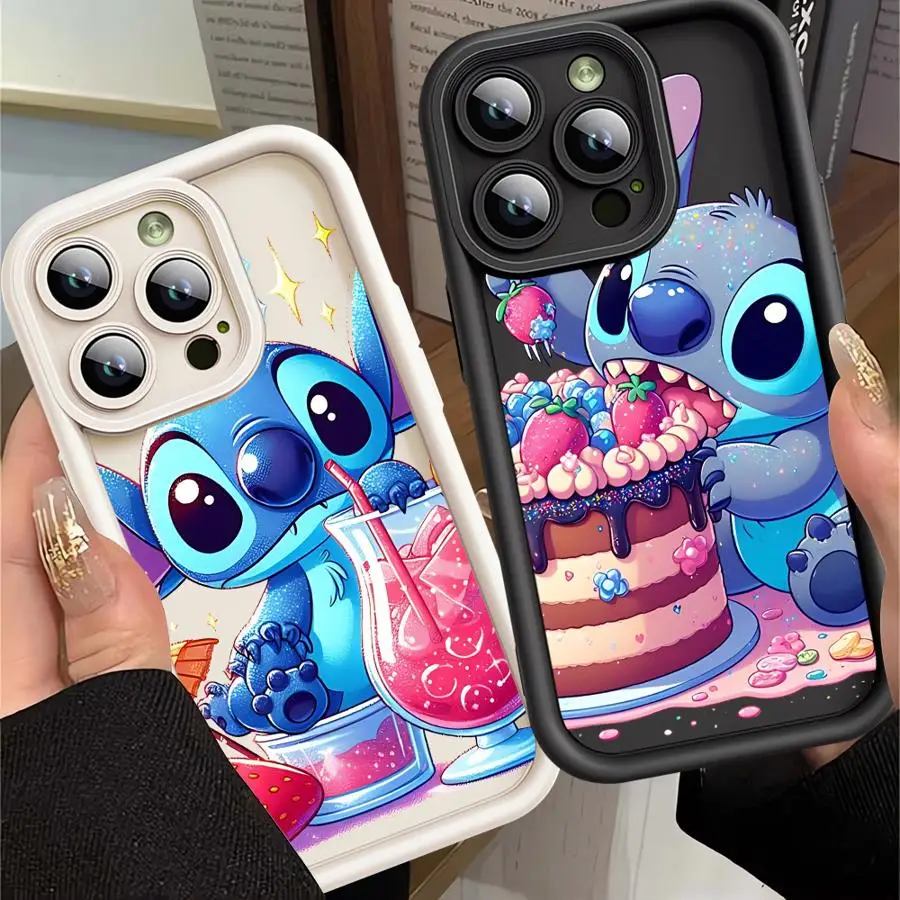 Case For Apple iPhone 11 15 16 Pro Max 14 Plus 13 12 Shockproof Protective Shell Silicone Phone Cover Cartoon Disney Baby Stitch