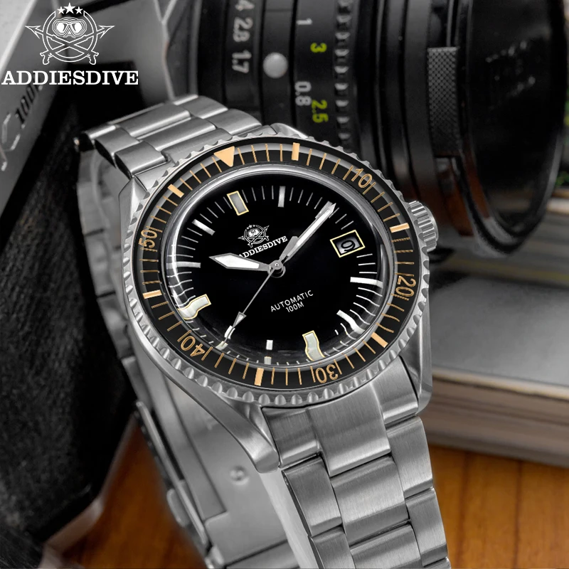 ADDIESDIVE Men's Automatic Watch Waterproof Luminous Stainless Steel Date Sapphire Glass Wrist Watch Mechanical Watches For Men
