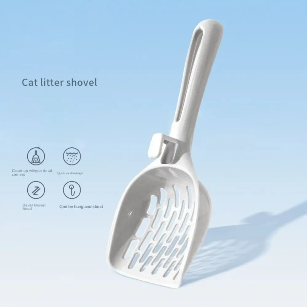 Easy Clean Plastic Cat Litter Scoop With Hook Ergonomic Handle Cat Litter Shovel Kitten Toilet Clean Tools Cat Products