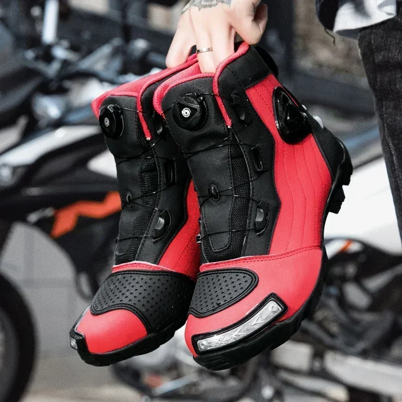 2024 New Motorcycle Boots Men Women Riding Mid-Calf Ankle Protective Shoes Moto Motorbike Equipment Racing Long Boot