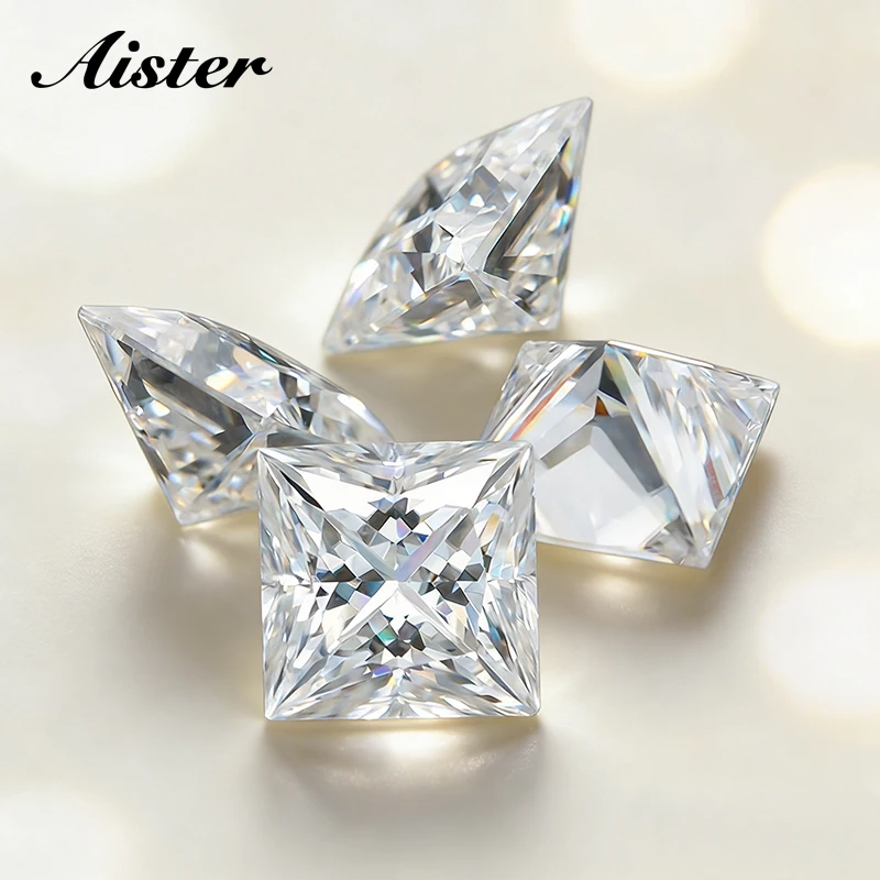 D Color Moissanite Stone With Certificate Princess Cut GRA Certified Moissaita Loose Stone Moisanite Gemstone Pass Tester