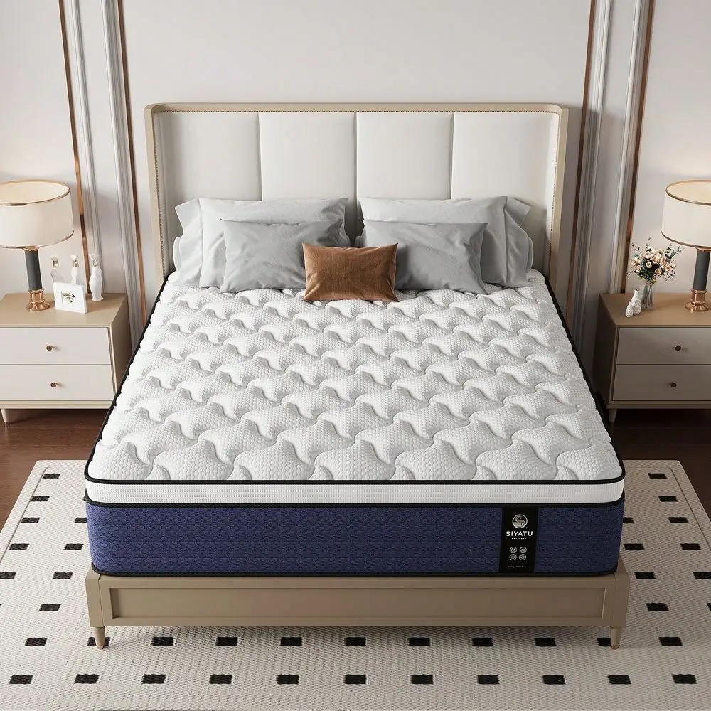 Ergonomic Medium Firm Hybrid Mattress In A Box 10 12 14 Inch Thick, Twin, Full, Queen, King Sizes Pocket Springs Memory Foam Fo