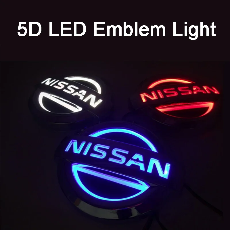 5D Led Car Rear Emblem Badge Sticker Light for Nissan Qashqai Teana X-Trail Juke Sentra Sylphy Almera Versa Logo Accessories