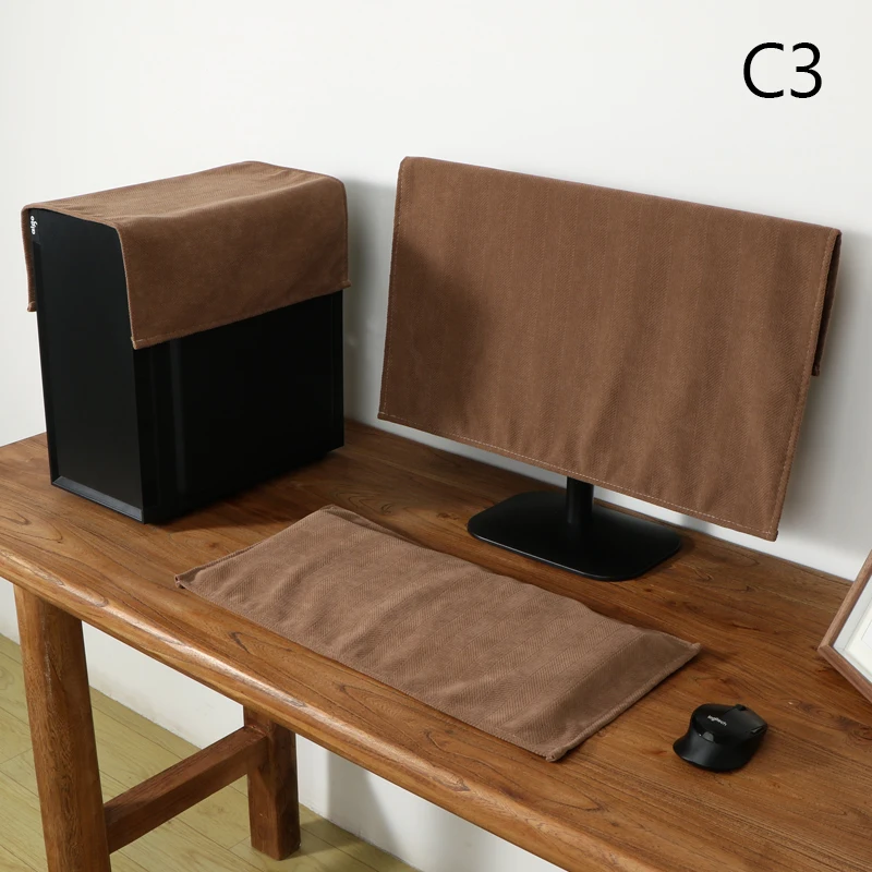 1/2/3 Pcs Minimalist Desktop Computer Dust Cover 27 Inch Computer Monitor Dust Cover Keyboard Dust Cover PC Host Dustproof Case