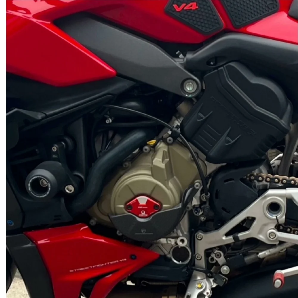 For Ducati Panigale V4 V4S V4R V4SP 2018-2024 2025 Carbon Fiber Left Engine Protection Cover Moto Alternator Cap Fairing protec