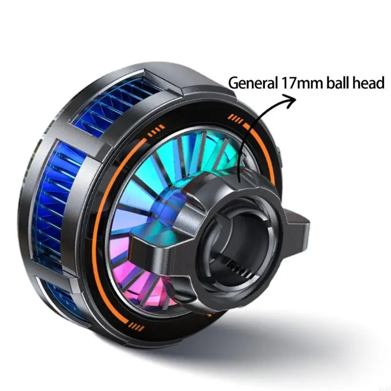 Phone Coolers with 3 Speed Type Lights 17mm Ball Head Universal Mount for Car Dashboards Phone Stands Use K1KF