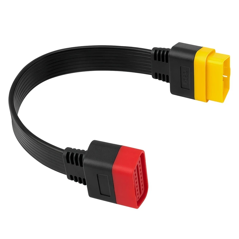 NEW-2X New OBD OBD2 Extension Cable Connector For Launch X431 V/Easydiag 3.0/Mdiag/Golo Main 16Pin Male To Female Cable 36Cm