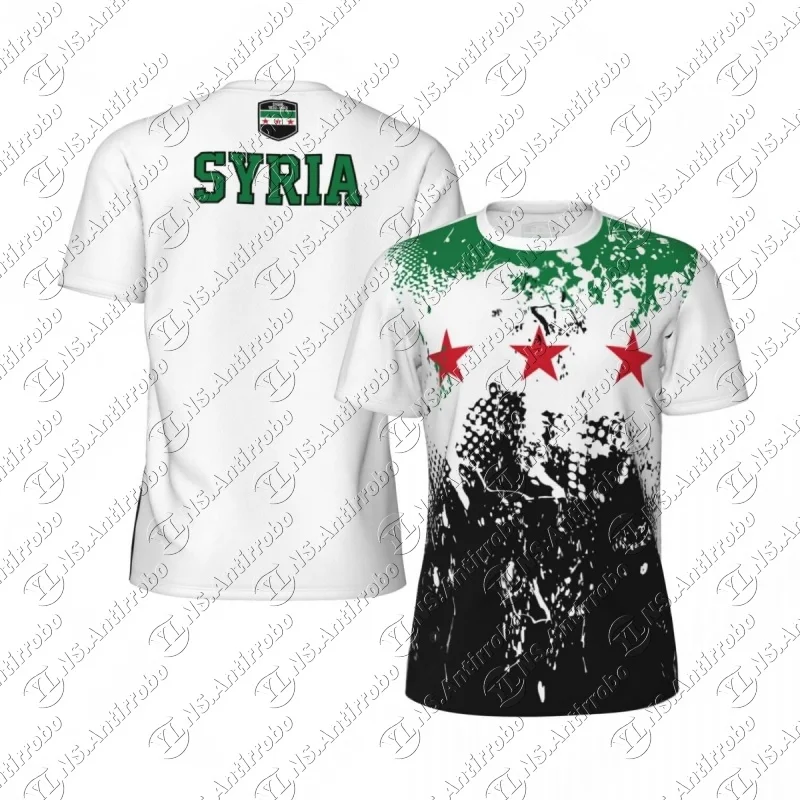 Syria Flag Football T Shirt For Men Fashion Sports 3D National Emblem Printed T-shirt Casual Oversized Unisex Syrian Tees Tops